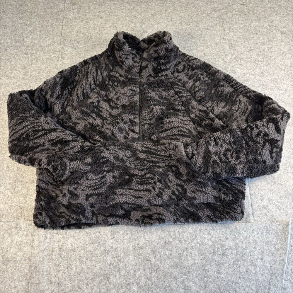 Lululemon Scuba Sherpa Fleece Funnel Neck Jacquard Oversized Jacket Women XL XXL